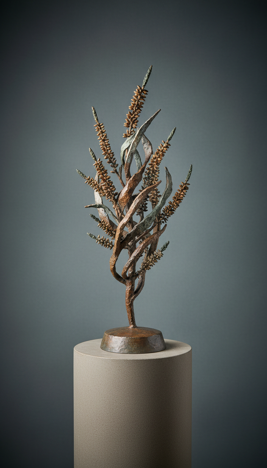 Steel Heather Spray Sculpture