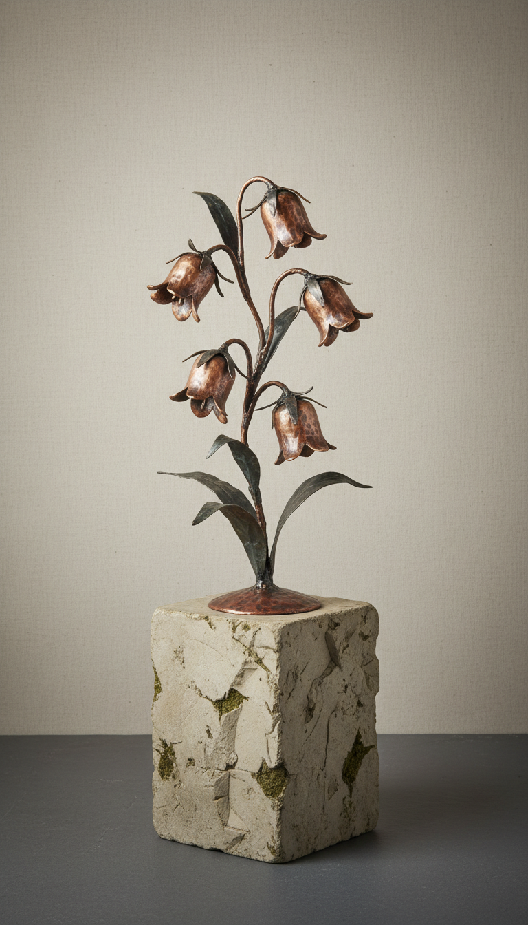 Copper Scottish Bluebell Sculpture
